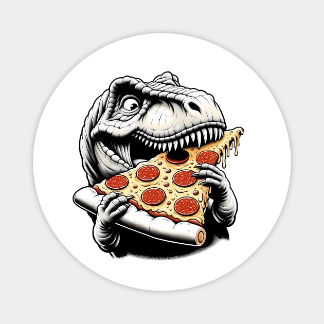 Funny Pizza T rex Dinosaur, Pizza Lover Magnet by logiamerch